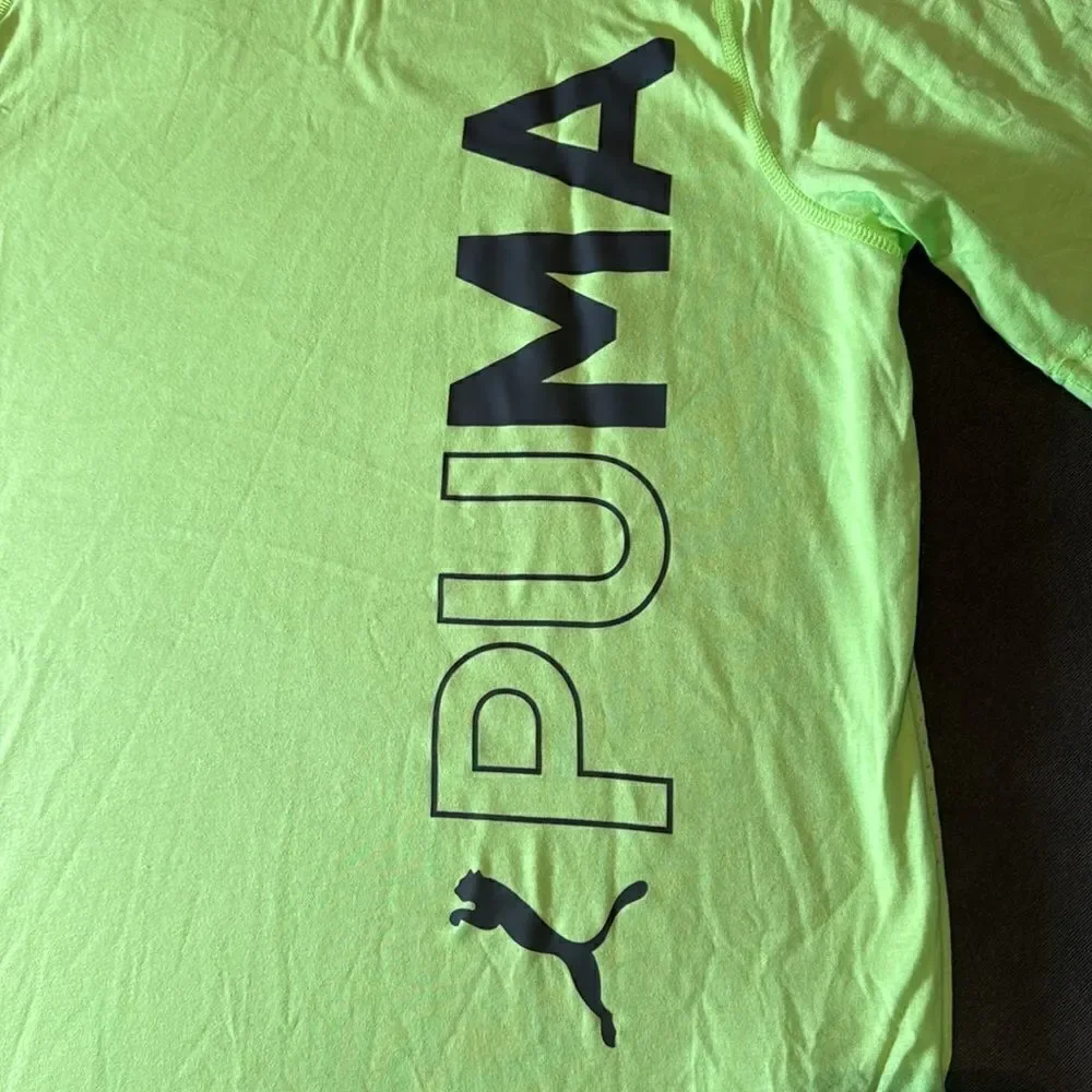 Puma Training T-Shirt Regular Fit Dry Cell Green Glare Size S NWT